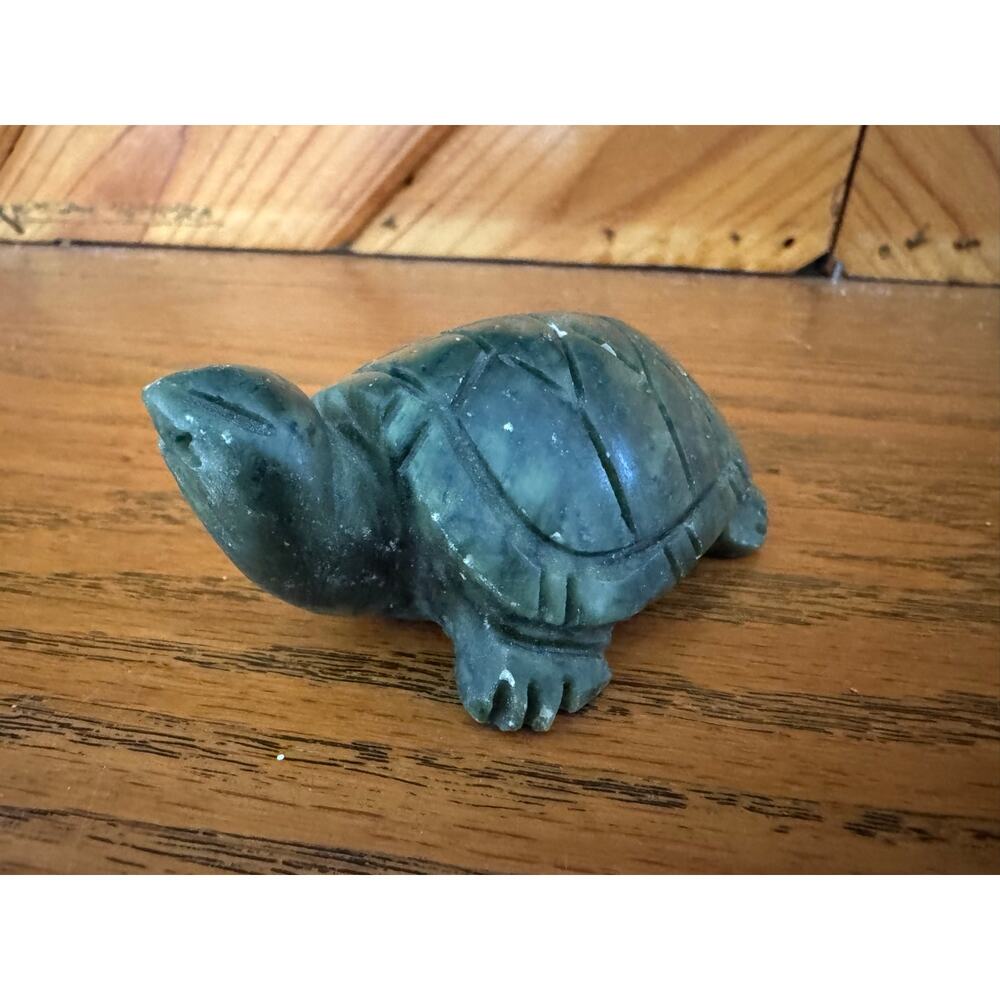 Hand Carved Green Stone Turtle Figurine